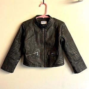 Mayoral Kids Black Biker Faux Leather with Stitch and zipper details. Never worn